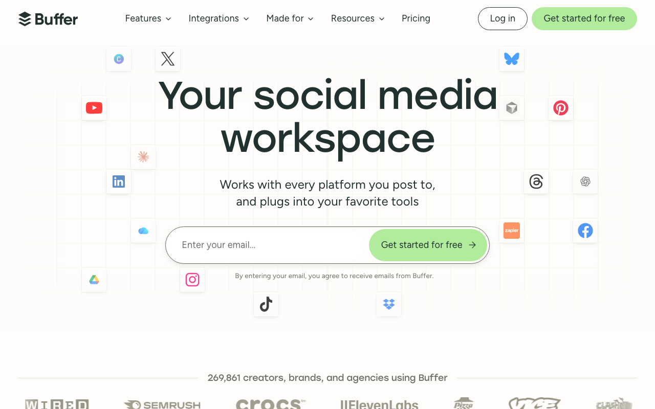 Buffer homepage